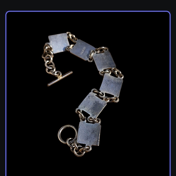 Vintage Mexico 925 Sterling Silver Multi-Stone Bracelet 7.25" - Picture 3 of 10